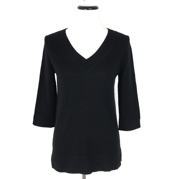 Griffen Cashmere V-Neck Sweater 3/4 Sleeve #1155 - Picture 1 of 7